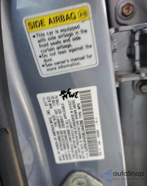 2011 Honda Cr-V Se from USA, damaged, VIN 5J6RE4H45BL044286